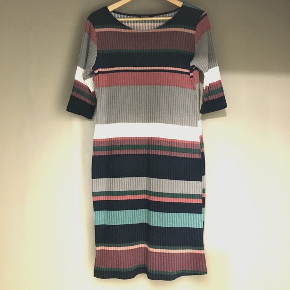NWOT Retro Striped Shirt Dress - Picture 3 of 16